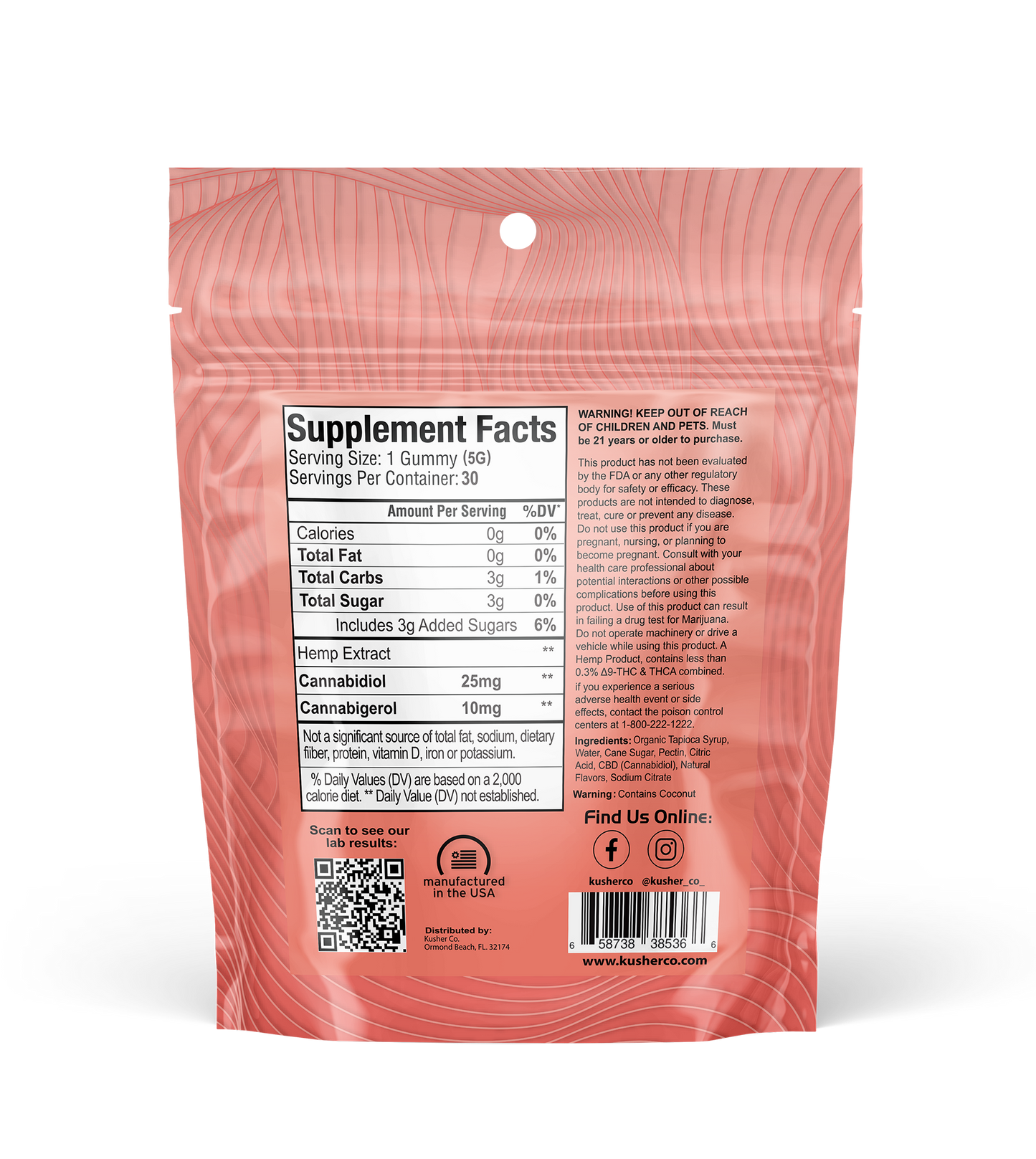 Active - Kosher Hemp Gummies (CBD+CBG & Terpenes)