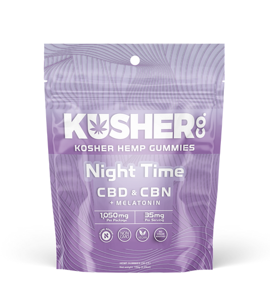 Night Time - Kosher Hemp Gummies (CBD + CBN & Melatonin)